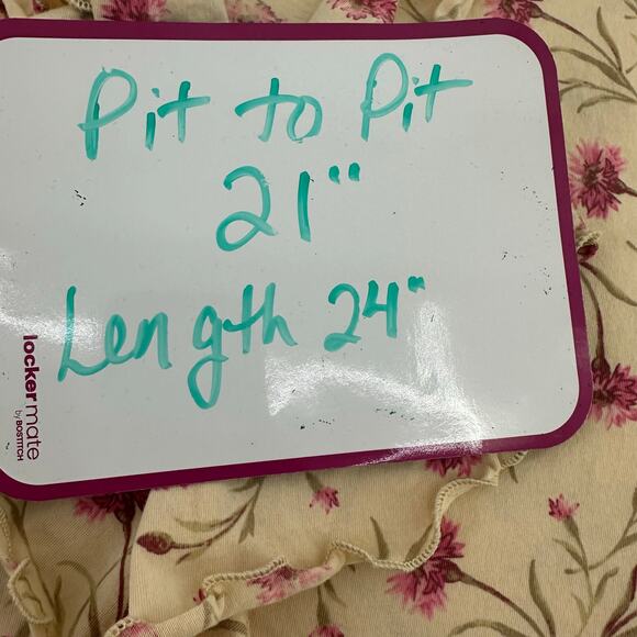 Chaps Ruffled T-Shirt Long Sleeve XL Peach Pink Floral Romantic Cottagecore Soft - Picture 3 of 4